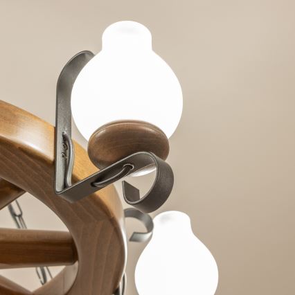 Brilagi - lustra ar ķēdi ROATA 6xE14/40W/230V Ø 70 cm, dižskābardis/valrieksts