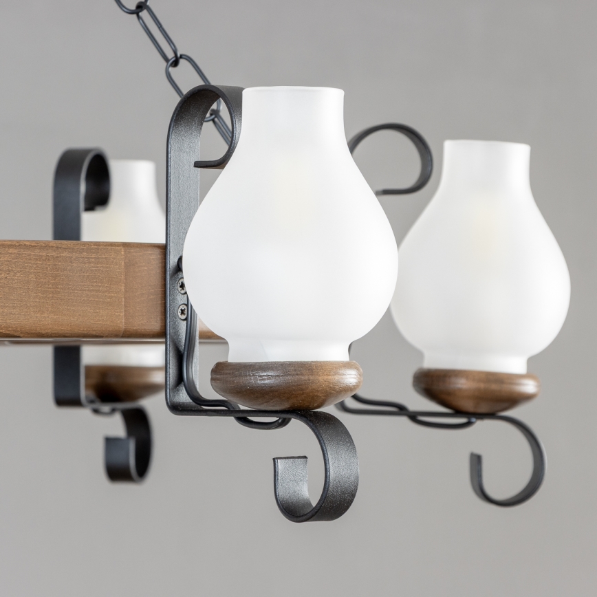 Brilagi - lustra ar ķēdi ROATA 6xE14/40W/230V Ø 70 cm, dižskābardis/valrieksts