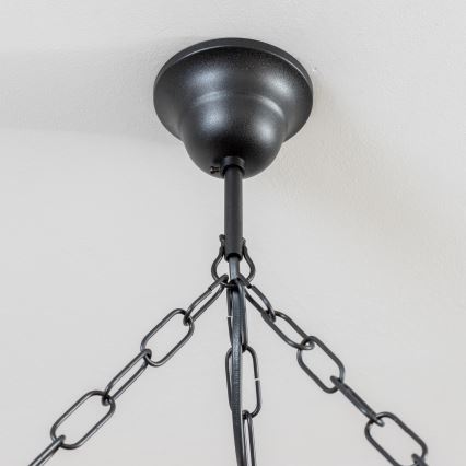 Brilagi - lustra ar ķēdi ROATA 6xE14/40W/230V Ø 70 cm, dižskābardis/valrieksts