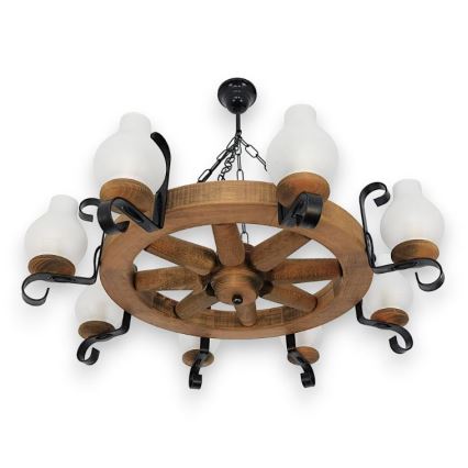 Brilagi - Lustra ar ķēdi ROATA 8xE14/40W/230V dižskābardis