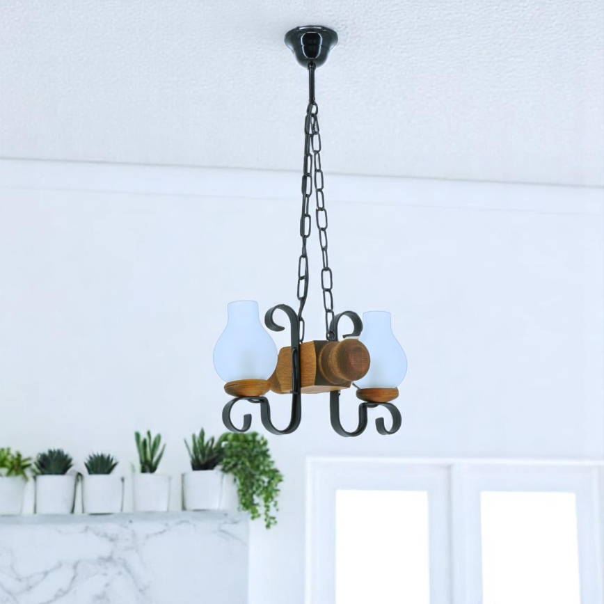 Brilagi - Lustra ar ķēdi RUSTIC 2xE14/40W/230V dižskābardis