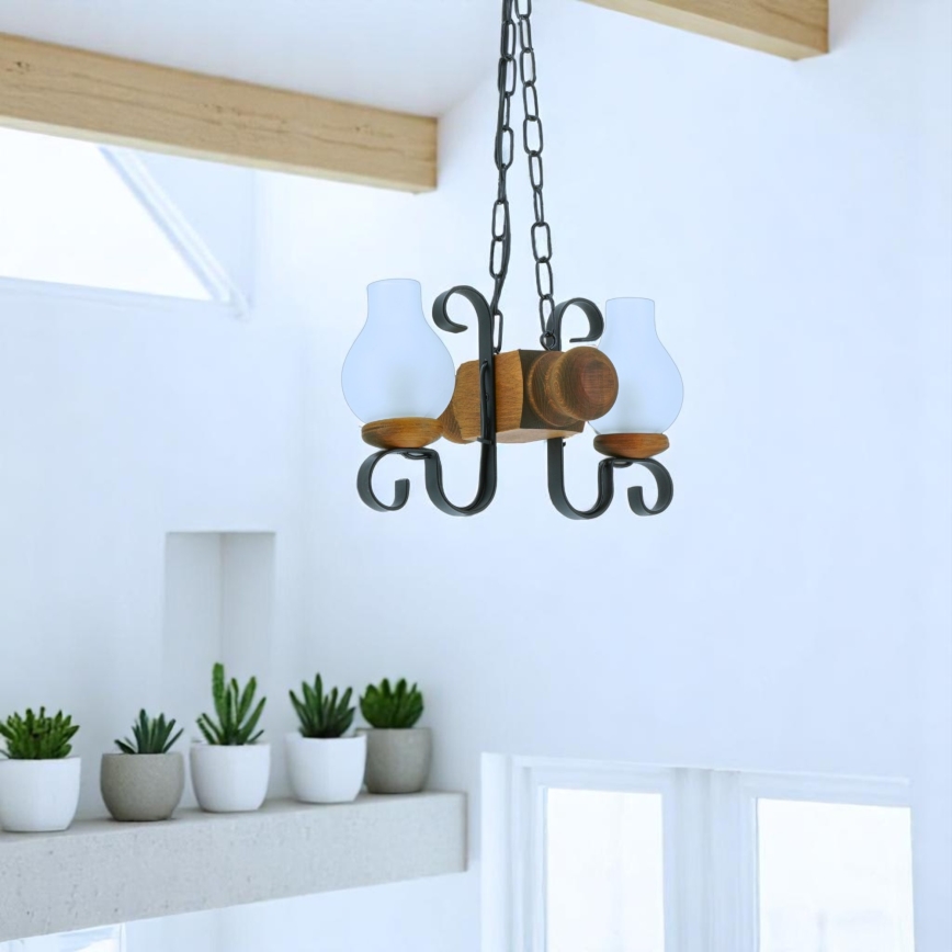 Brilagi - Lustra ar ķēdi RUSTIC 2xE14/40W/230V dižskābardis