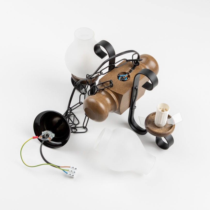 Brilagi - Lustra ar ķēdi RUSTIC 2xE14/40W/230V dižskābardis/rieksts