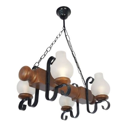 Brilagi - Lustra ar ķēdi RUSTIC 4xE14/40W/230V dižskābardis/rieksts