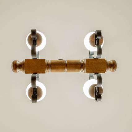 Brilagi - Lustra ar ķēdi RUSTIC 4xE14/40W/230V dižskābardis/rieksts