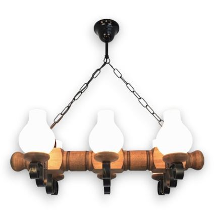 Brilagi - Lustra ar ķēdi RUSTIC 6xE14/40W/230V dižskābardis