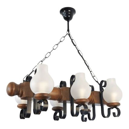 Brilagi - Lustra ar ķēdi RUSTIC 6xE14/40W/230V dižskābardis/rieksts