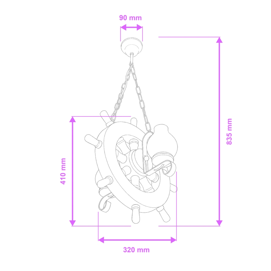 Brilagi - Lustra ar ķēdi TIMONA 2xE14/40W/230V dižskābardis