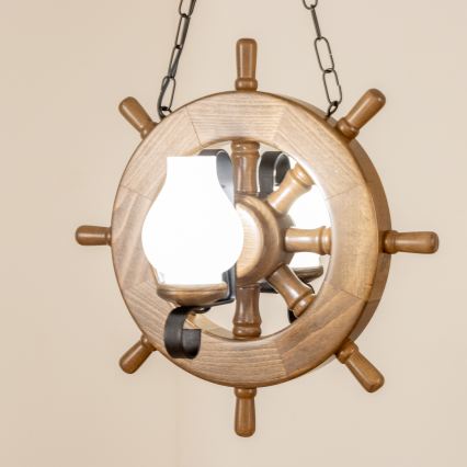 Brilagi - Lustra ar ķēdi TIMONA 2xE14/40W/230V dižskābardis/rieksts