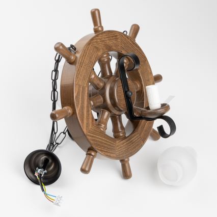 Brilagi - Lustra ar ķēdi TIMONA 2xE14/40W/230V dižskābardis/rieksts