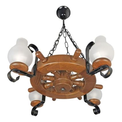 Brilagi - Lustra ar ķēdi TIMONA 4xE14/40W/230V dižskābardis/rieksts