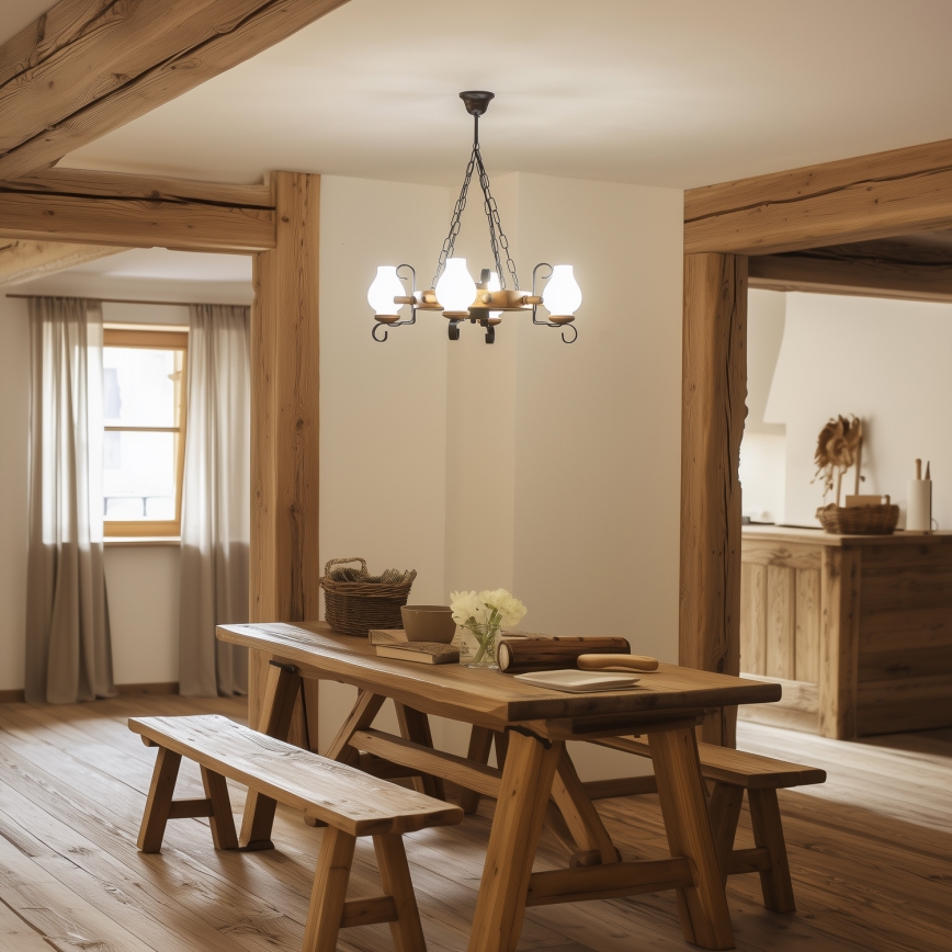 Brilagi - Lustra ar ķēdi TIMONA 4xE14/40W/230V Ø 50 cm buka