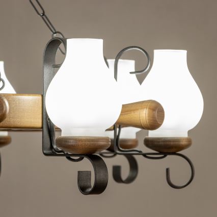 Brilagi - lustra ar ķēdi TIMONA 8xE14/40W/230V Ø 70 cm, buka/valrieksts