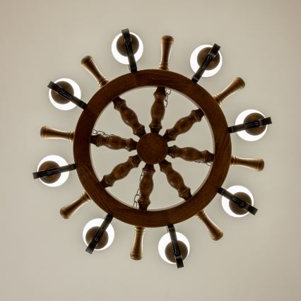 Brilagi - lustra ar ķēdi TIMONA 8xE14/40W/230V Ø 70 cm, buka/valrieksts