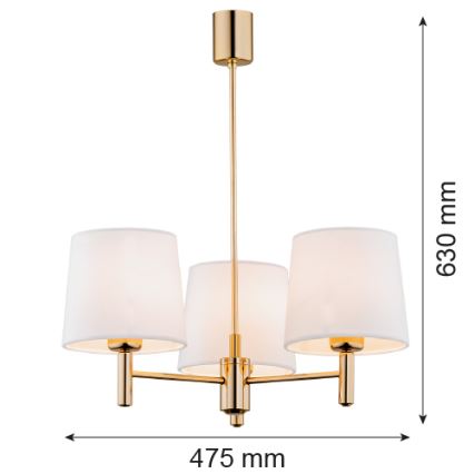 Brilagi - lustra ar stieni MONTE 3xE27/15W/230V krēmkrāsaina/zelta