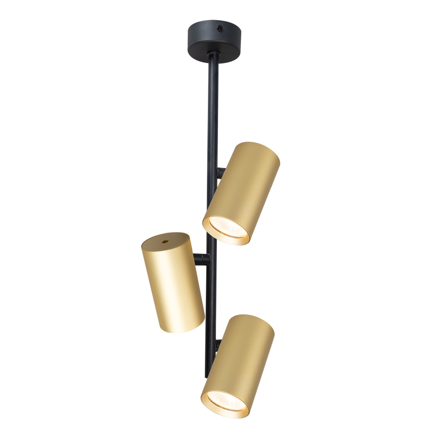 Brilagi - Lustra ar stieni SELE VERTICAL 3xGU10/30W/230V melna/zelta