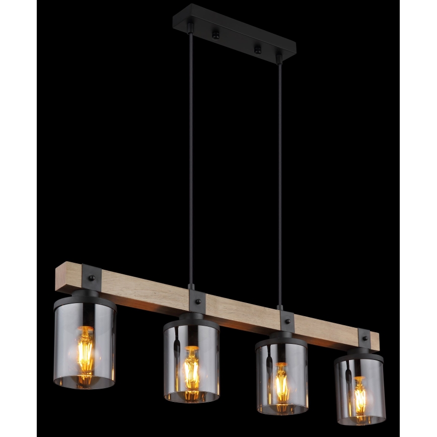 Brilagi - Lustra ar vadu VISTA 4xE27/60W/230V ozols