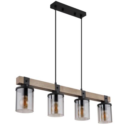 Brilagi - Lustra ar vadu VISTA 4xE27/60W/230V ozols