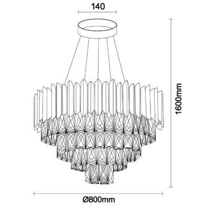 Brilagi - Lustra uz kabeļa CARLOS 11xE14/40W/230V Ø 80 cm
