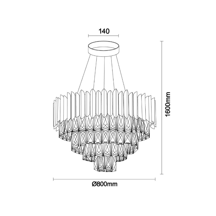 Brilagi - Lustra uz kabeļa CARLOS 11xE14/40W/230V Ø 80 cm
