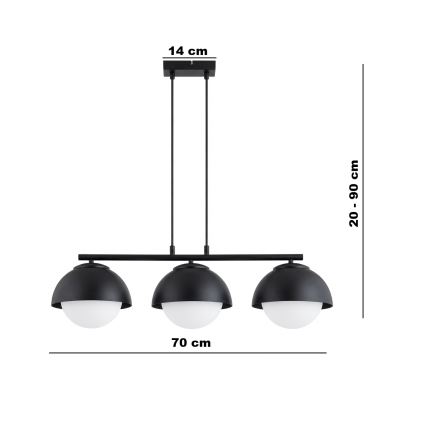 BRILAGI - Lustra uz kabeļa COSMO 3xE27/60W/230V melna