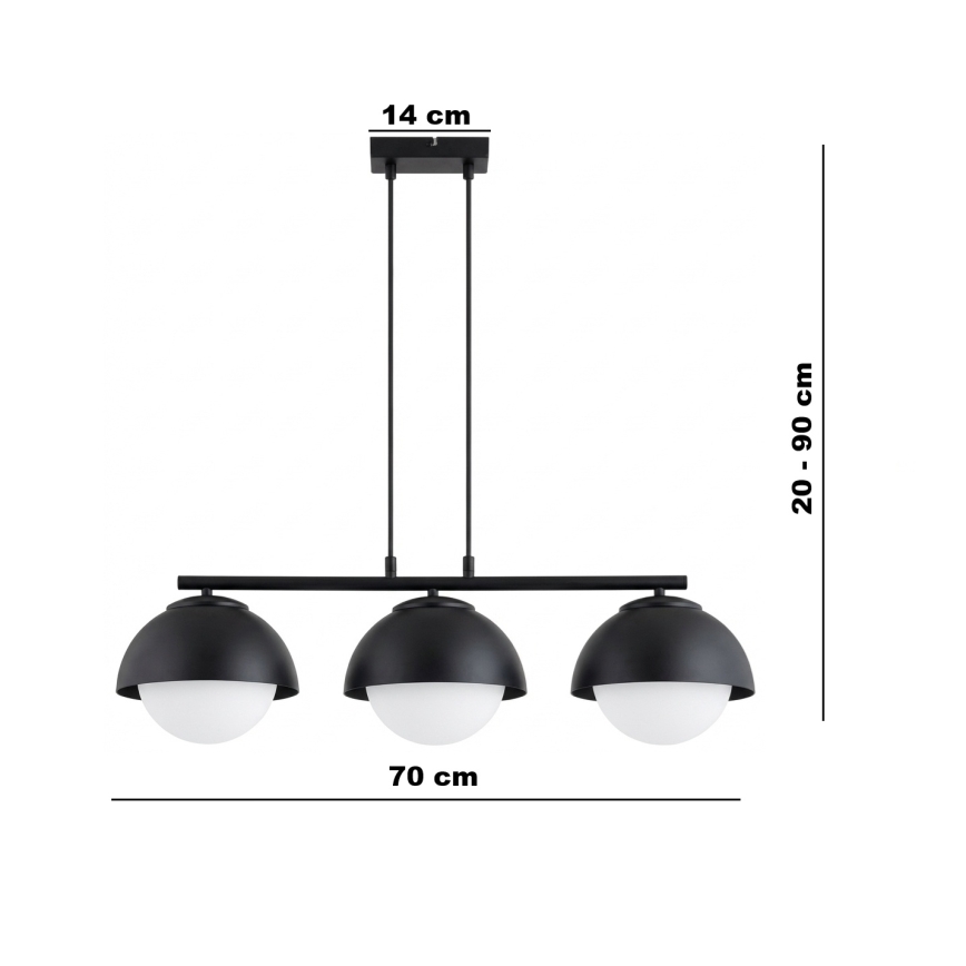BRILAGI - Lustra uz kabeļa COSMO 3xE27/60W/230V melna