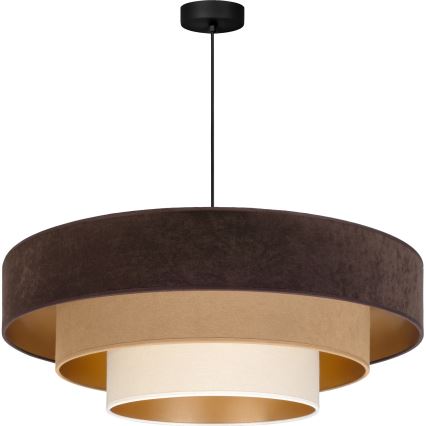 Brilagi - Lustra uz kabeļa LUNETA 3xE27/60W/230V Ø 80 cm brūna/bēša/krēmkrāsaina