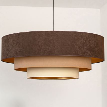 Brilagi - Lustra uz kabeļa LUNETA 3xE27/60W/230V Ø 80 cm brūna/bēša/krēmkrāsaina