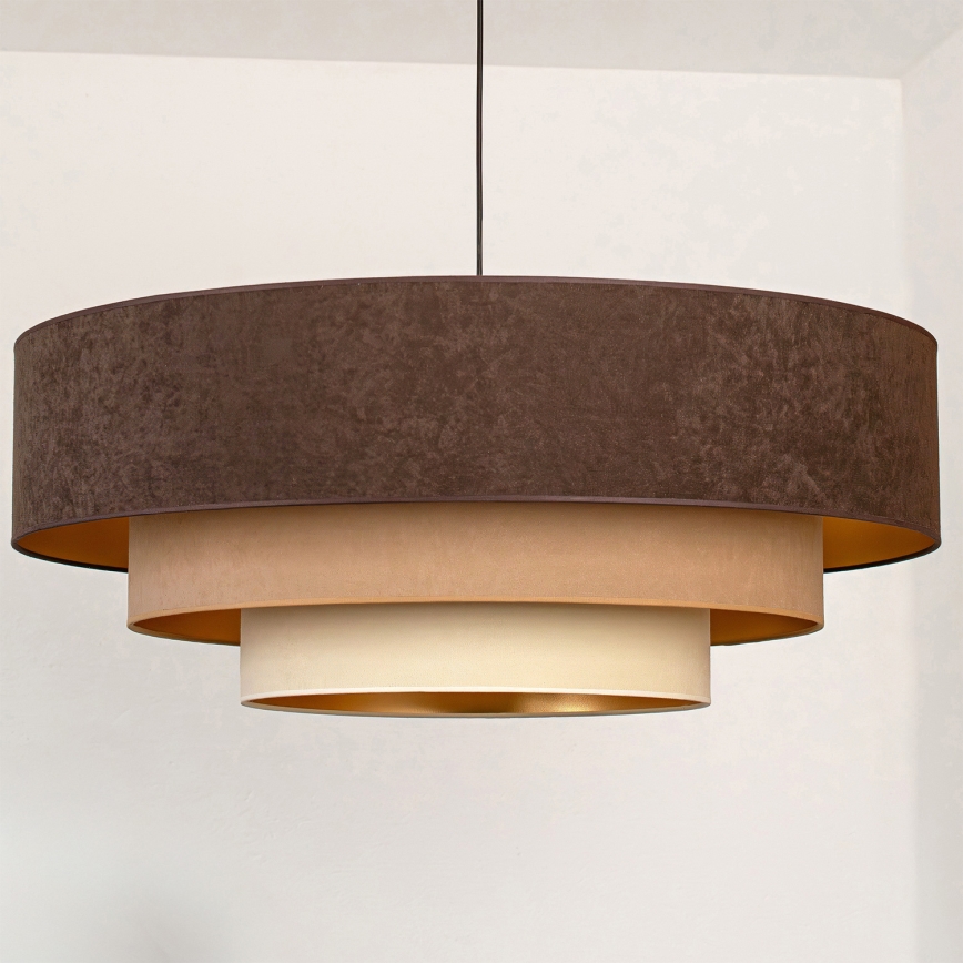 Brilagi - Lustra uz kabeļa LUNETA 3xE27/60W/230V Ø 80 cm brūna/bēša/krēmkrāsaina