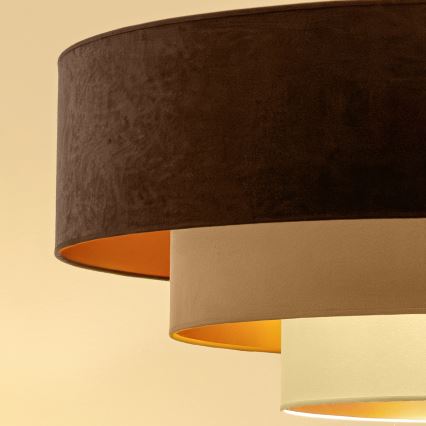 Brilagi - Lustra uz kabeļa LUNETA 3xE27/60W/230V Ø 80 cm brūna/bēša/krēmkrāsaina