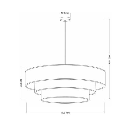 Brilagi - Lustra uz kabeļa LUNETA 3xE27/60W/230V Ø 80 cm brūna/bēša/krēmkrāsaina
