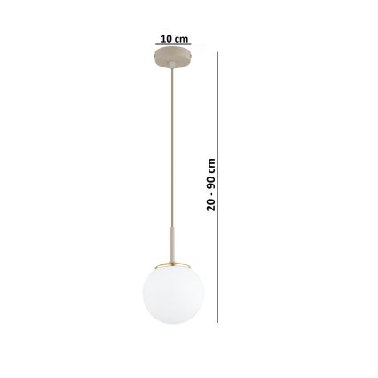 Brilagi - Lustra uz kabeļa MILO ECRU 1xE27/60W/230V bēša/zelta