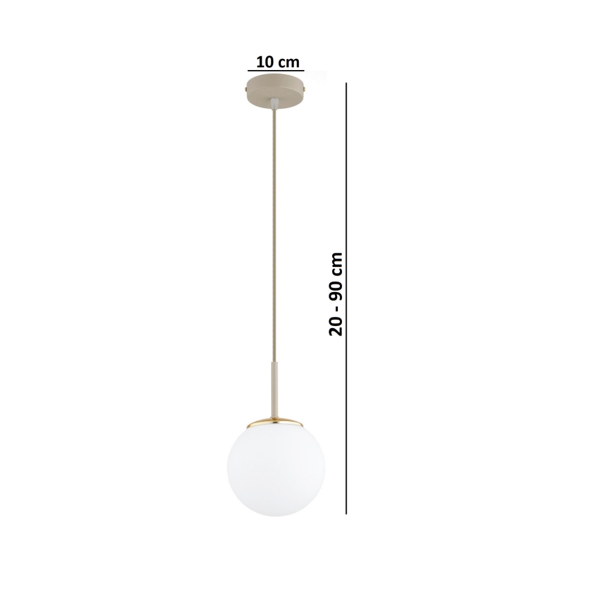 Brilagi - Lustra uz kabeļa MILO ECRU 1xE27/60W/230V bēša/zelta