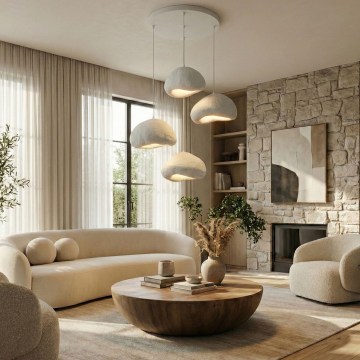 Brilagi - Lustra uz kabeļa WABI SABI 4xE27/40W/230V Ø 95 cm balta