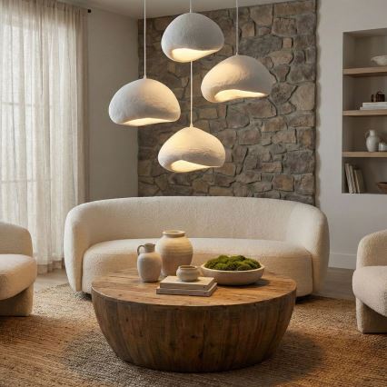 Brilagi - Lustra uz kabeļa WABI SABI 4xE27/40W/230V Ø 95 cm balta