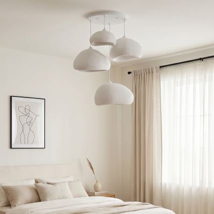 Brilagi - Lustra uz kabeļa WABI SABI 4xE27/40W/230V Ø 95 cm balta