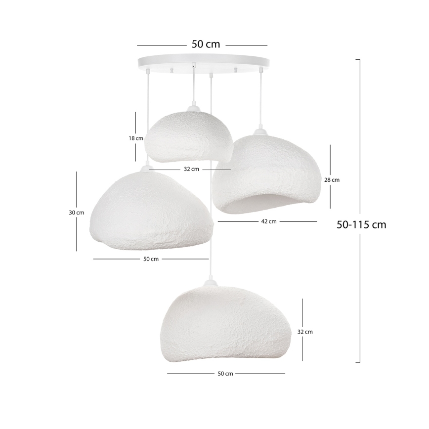 Brilagi - Lustra uz kabeļa WABI SABI 4xE27/40W/230V Ø 95 cm balta