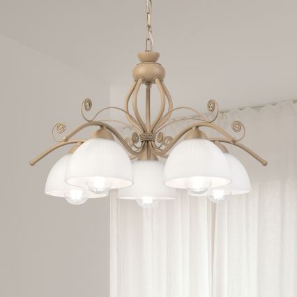 Brilagi - Lustra uz ķēdes ANTICO MODERN 5xE27/60W/230V bēša