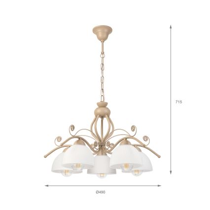 Brilagi - Lustra uz ķēdes ANTICO MODERN 5xE27/60W/230V bēša