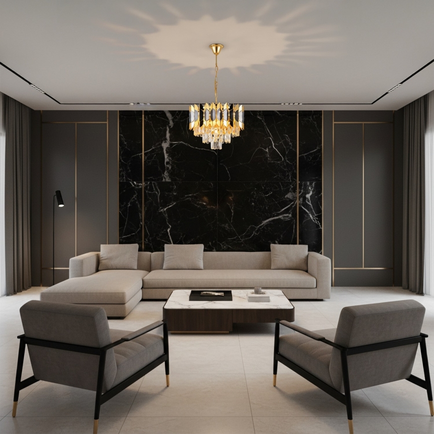 Brilagi - Lustra uz ķēdes CRISTAL 5xE14/40W/230V Ø 38 cm