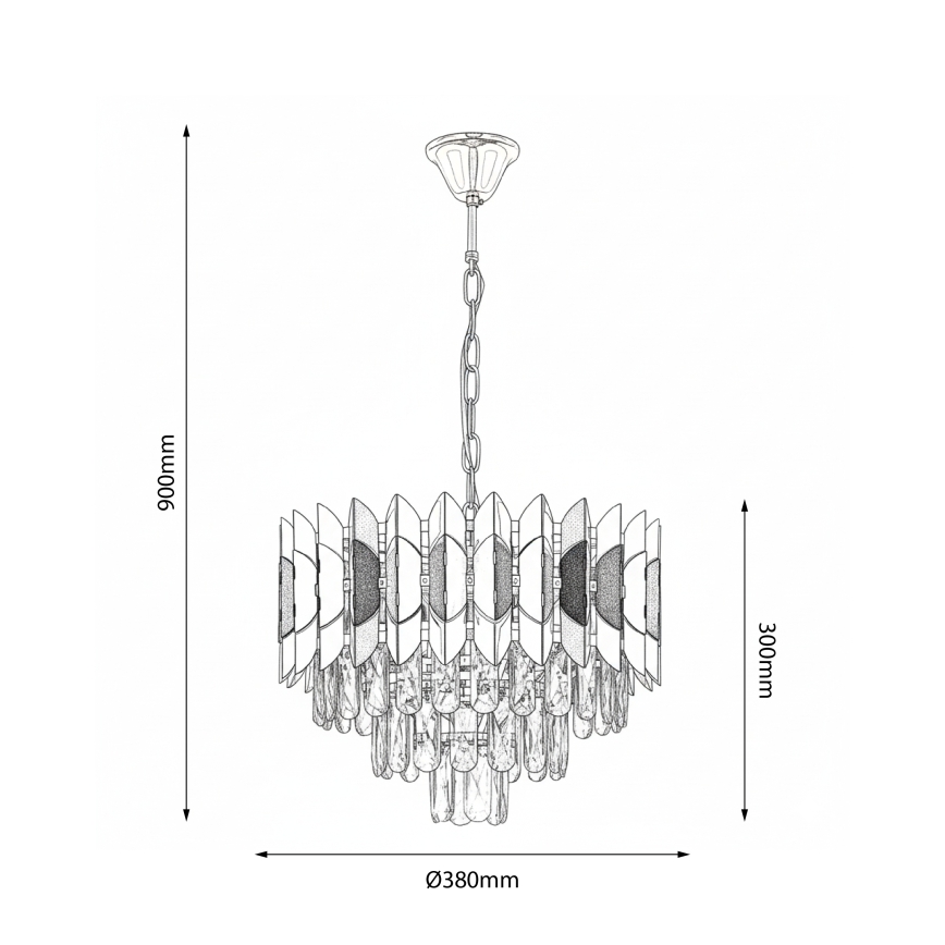 Brilagi - Lustra uz ķēdes CRISTAL 5xE14/40W/230V Ø 38 cm