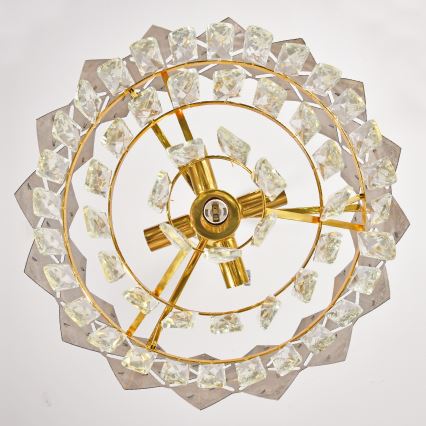 Brilagi - Lustra uz ķēdes CRISTAL 5xE14/40W/230V Ø 38 cm zelta/melna