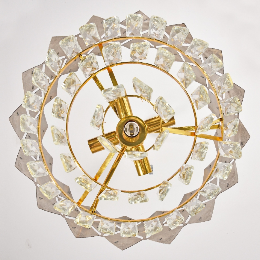 Brilagi - Lustra uz ķēdes CRISTAL 5xE14/40W/230V Ø 38 cm zelta/melna