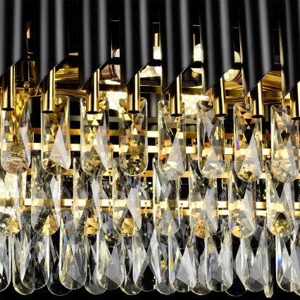 Brilagi - Lustra uz ķēdes ECLIPSE 10xE14/10W/230V 78x28 cm melna/zeltaina