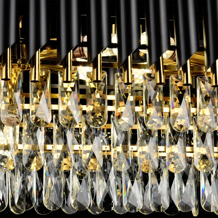 Brilagi - Lustra uz ķēdes ECLIPSE 10xE14/10W/230V 78x28 cm melna/zeltaina