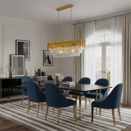 Brilagi - Lustra uz ķēdes ECLIPSE 10xE14/10W/230V 78x28 cm zeltaina