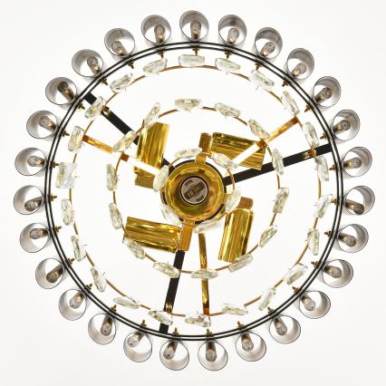 Brilagi - lustra uz ķēdes ECLIPSE 5xE14/10W/230V Ø 38 cm melna/zelta