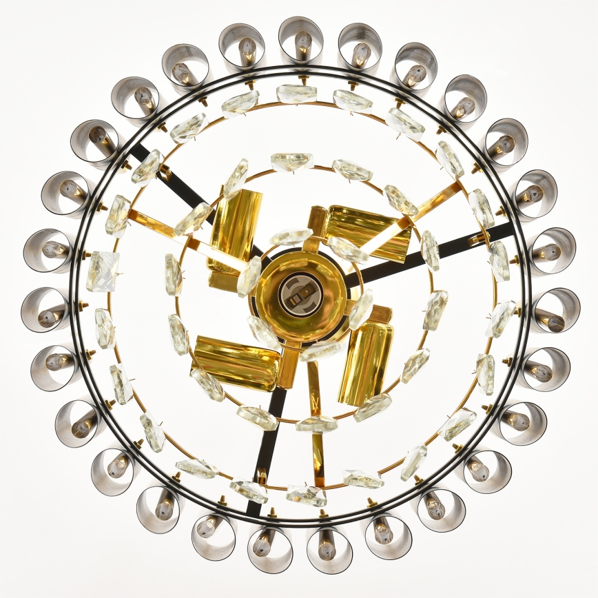 Brilagi - lustra uz ķēdes ECLIPSE 5xE14/10W/230V Ø 38 cm melna/zelta