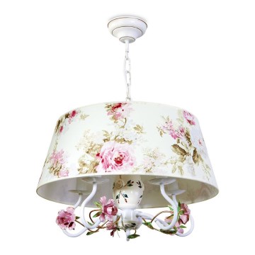 BRILAGI - Lustra uz ķēdes FLORENCE 5xE14/40W/230V balta/rozā
