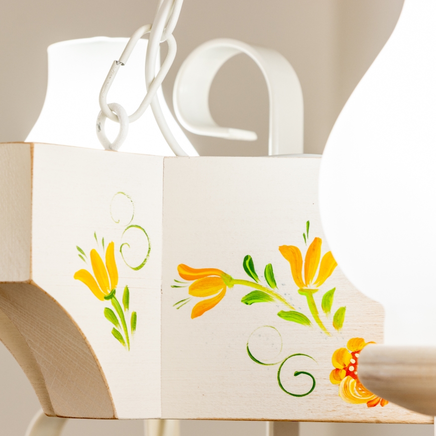 Brilagi - Lustra uz ķēdes QUEEN 3xE14/40W/230V buk/krēmkrāsa